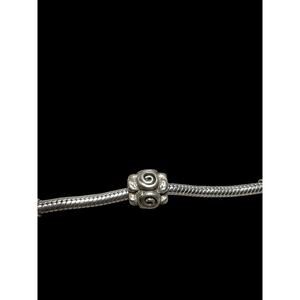 Authentic Pandora retired rose leaf sterling 925 silver bead charm